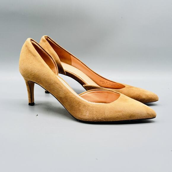 J Crew Shoes Womens 6.5 Brown Suede D'Orsay Pumps Pointed Toe Stiletto Heel - Picture 2 of 11